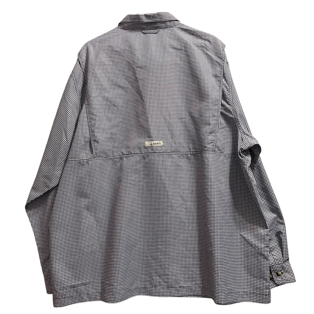 Habit Fishing Shirt Men 2XL Blue Gingham Long Sleeve UPF 40+ Ventilated Gorpcorr - Picture 2 of 8